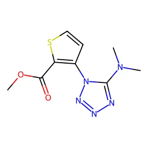 methyl 3-[5-(dimethylamino)-1H-1,2,3,4-tetraazol-1-yl]-2-thiophenecarboxylate structure