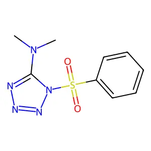 N,N-dimethyl-1-(phenylsulfonyl)-1H-1,2,3,4-tetraazol-5-amine structure
