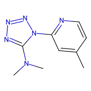 N,N-dimethyl-1-(4-methyl-2-pyridinyl)-1H-1,2,3,4-tetraazol-5-amine structure