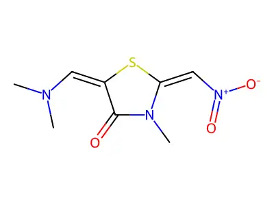 5-[(Dimethylamino)methylene]-3-methyl-2-(nitromethylene)-1,3-thiazolan-4-one structure