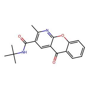 N-(tert-butyl)-2-methyl-5-oxo-5H-chromeno[2,3-b]pyridine-3-carboxamide structure