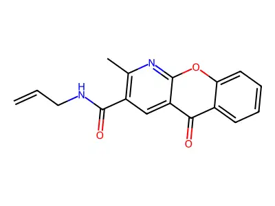 N-allyl-2-methyl-5-oxo-5H-chromeno[2,3-b]pyridine-3-carboxamide structure
