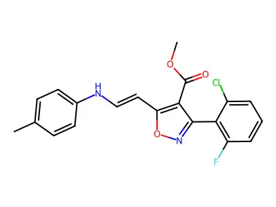 methyl 3-(2-chloro-6-fluorophenyl)-5-[2-(4-toluidino)vinyl]-4-isoxazolecarboxylate structure