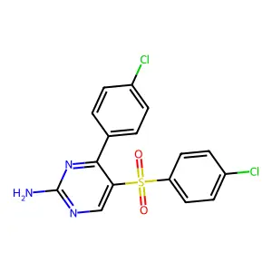 4-(4-Chlorophenyl)-5-[(4-chlorophenyl)sulfonyl]-2-pyrimidinamine structure