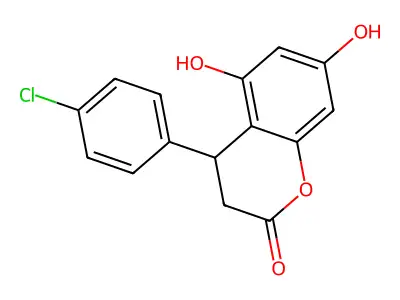 4-(4-Chlorophenyl)-5,7-dihydroxy-2-chromanone structure