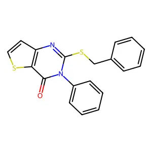 2-(benzylsulfanyl)-3-phenylthieno[3,2-d]pyrimidin-4(3H)-one structure