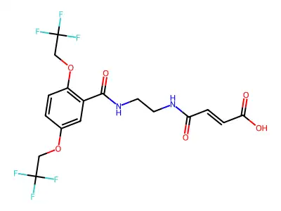3-[(2-{[2,5-bis(2,2,2-trifluoroethoxy)phenyl]formamido}ethyl)carbamoyl]prop-2-enoic acid structure