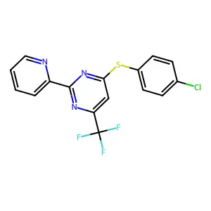 4-Chlorophenyl 2-(2-pyridinyl)-6-(trifluoromethyl)-4-pyrimidinyl sulfide structure