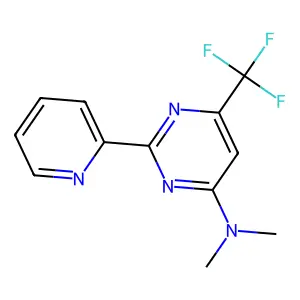 N,N-dimethyl-2-(2-pyridinyl)-6-(trifluoromethyl)-4-pyrimidinamine structure