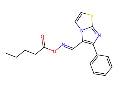 [(6-Phenylimidazo[2,1-b][1,3]thiazol-5-yl)methylideneamino] pentanoate structure