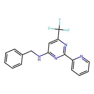 N-benzyl-2-(2-pyridinyl)-6-(trifluoromethyl)-4-pyrimidinamine structure