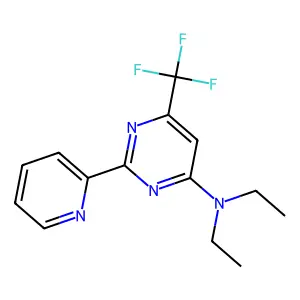 N,N-diethyl-2-(2-pyridinyl)-6-(trifluoromethyl)-4-pyrimidinamine structure