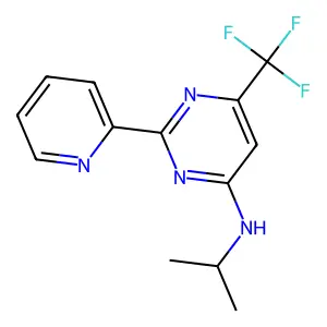 N-isopropyl-2-(2-pyridinyl)-6-(trifluoromethyl)-4-pyrimidinamine structure