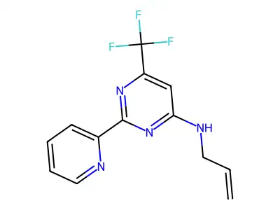 N-allyl-2-(2-pyridinyl)-6-(trifluoromethyl)-4-pyrimidinamine structure