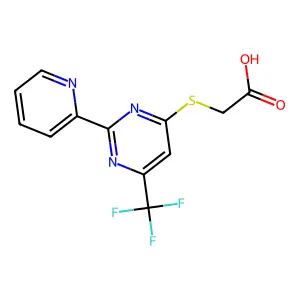 2-{[2-(2-Pyridinyl)-6-(trifluoromethyl)-4-pyrimidinyl]sulfanyl}acetic acid structure