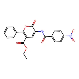 ethyl 3-[(4-nitrobenzoyl)amino]-2-oxo-6-phenyl-2H-pyran-5-carboxylate structure