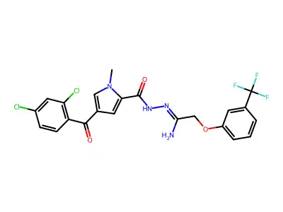 4-(2,4-dichlorobenzoyl)-1-methyl-N'-{2-[3-(trifluoromethyl)phenoxy]ethanimidoyl}-1H-pyrrole-2-carbohydrazide structure