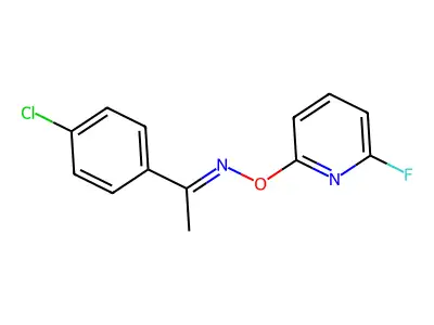 1-(4-chlorophenyl)-N-[(6-fluoro-2-pyridinyl)oxy]ethanimine structure