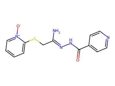 2-{[2-amino-2-(2-isonicotinoylhydrazono)ethyl]sulfanyl}-1-pyridiniumolate structure