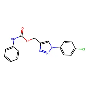 [1-(4-chlorophenyl)-1H-1,2,3-triazol-4-yl]methyl N-phenylcarbamate structure