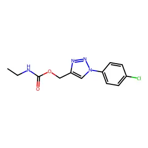 [1-(4-chlorophenyl)-1H-1,2,3-triazol-4-yl]methyl N-ethylcarbamate structure