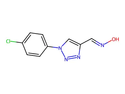 N-[[1-(4-chlorophenyl)triazol-4-yl]methylidene]hydroxylamine structure