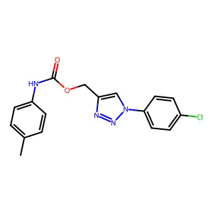 [1-(4-chlorophenyl)-1H-1,2,3-triazol-4-yl]methyl N-(4-methylphenyl)carbamate structure