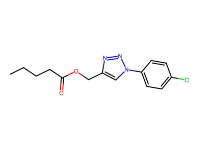 [1-(4-chlorophenyl)-1H-1,2,3-triazol-4-yl]methyl pentanoate structure