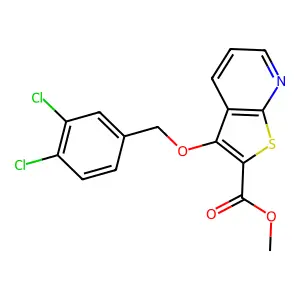 Methyl 3-[(3,4-dichlorophenyl)methoxy]thieno[2,3-b]pyridine-2-carboxylate structure