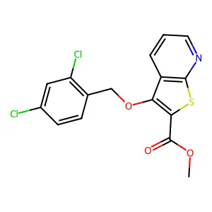 Methyl 3-[(2,4-dichlorobenzyl)oxy]thieno[2,3-b]pyridine-2-carboxylate structure
