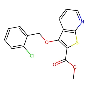 Methyl 3-[(2-chlorophenyl)methoxy]thieno[2,3-b]pyridine-2-carboxylate structure