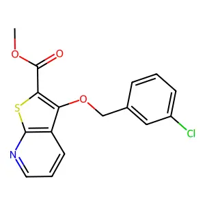 Methyl 3-[(3-chlorophenyl)methoxy]thieno[2,3-b]pyridine-2-carboxylate structure