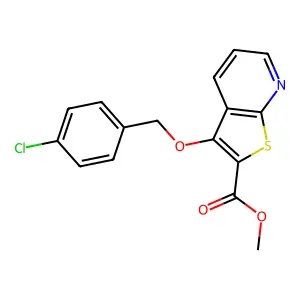 Methyl 3-[(4-chlorobenzyl)oxy]thieno[2,3-b]pyridine-2-carboxylate structure
