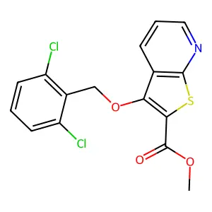 Methyl 3-[(2,6-dichlorobenzyl)oxy]thieno[2,3-b]pyridine-2-carboxylate structure