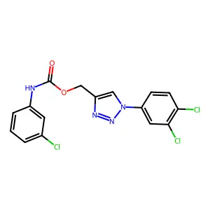 [1-(3,4-dichlorophenyl)-1H-1,2,3-triazol-4-yl]methyl N-(3-chlorophenyl)carbamate structure