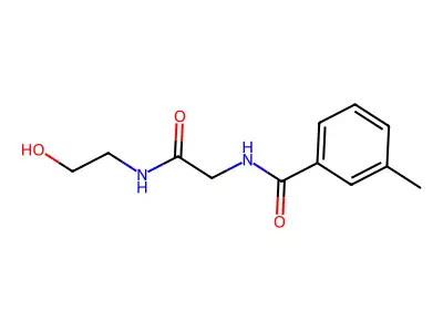 N-{2-[(2-hydroxyethyl)amino]-2-oxoethyl}-3-methylbenzenecarboxamide structure