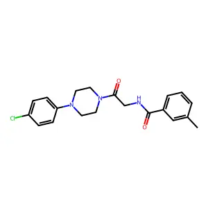 N-{2-[4-(4-chlorophenyl)piperazino]-2-oxoethyl}-3-methylbenzenecarboxamide structure