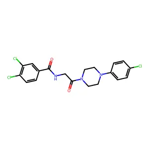 3,4-dichloro-N-{2-[4-(4-chlorophenyl)piperazino]-2-oxoethyl}benzenecarboxamide structure
