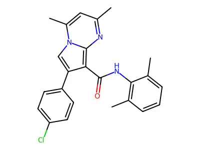 7-(4-chlorophenyl)-N-(2,6-dimethylphenyl)-2,4-dimethylpyrrolo[1,2-a]pyrimidine-8-carboxamide structure