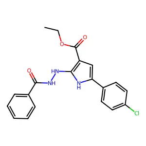 ethyl 2-(2-benzoylhydrazino)-5-(4-chlorophenyl)-1H-pyrrole-3-carboxylate structure