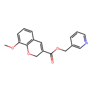 3-pyridinylmethyl 8-methoxy-2H-chromene-3-carboxylate structure