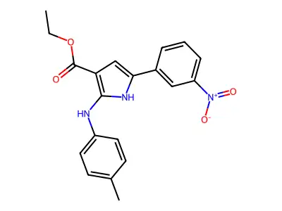 ethyl 5-(3-nitrophenyl)-2-(4-toluidino)-1H-pyrrole-3-carboxylate structure