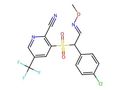 3-[1-(4-CHLOROPHENYL)-2-(METHOXYIMINO)ETHANESULFONYL]-5-(TRIFLUOROMETHYL)PYRIDINE-2-CARBONITRILE structure