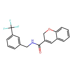 N-[3-(trifluoromethyl)benzyl]-2H-chromene-3-carboxamide structure