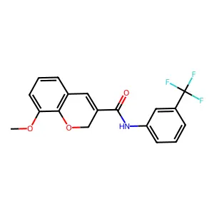 8-methoxy-N-[3-(trifluoromethyl)phenyl]-2H-chromene-3-carboxamide structure
