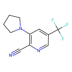 3-(Pyrrolidin-1-yl)-5-(trifluoromethyl)picolinonitrile structure