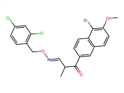 3-(5-bromo-6-methoxy-2-naphthyl)-2-methyl-3-oxopropanal O-(2,4-dichlorobenzyl)oxime structure