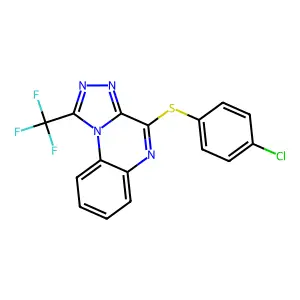4-Chlorophenyl 1-(trifluoromethyl)[1,2,4]triazolo[4,3-a]quinoxalin-4-yl sulfide structure