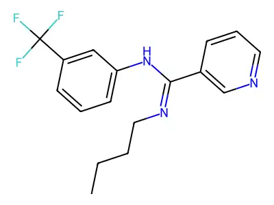 N'-butyl-N-[3-(trifluoromethyl)phenyl]-3-pyridinecarboximidamide structure