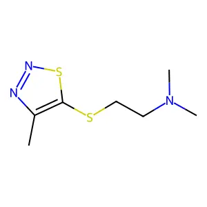 N,N-dimethyl-2-[(4-methyl-1,2,3-thiadiazol-5-yl)sulfanyl]-1-ethanamine structure
